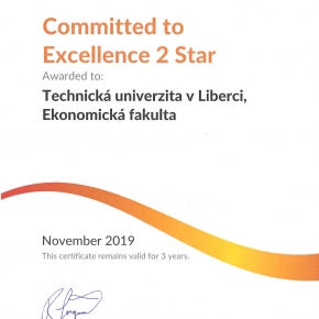 Ocenění - Committed to Excellence 2 Star EFQM 2019
