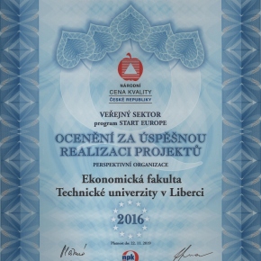  - National Quality Award of the Czech Republic START EUROPE programme